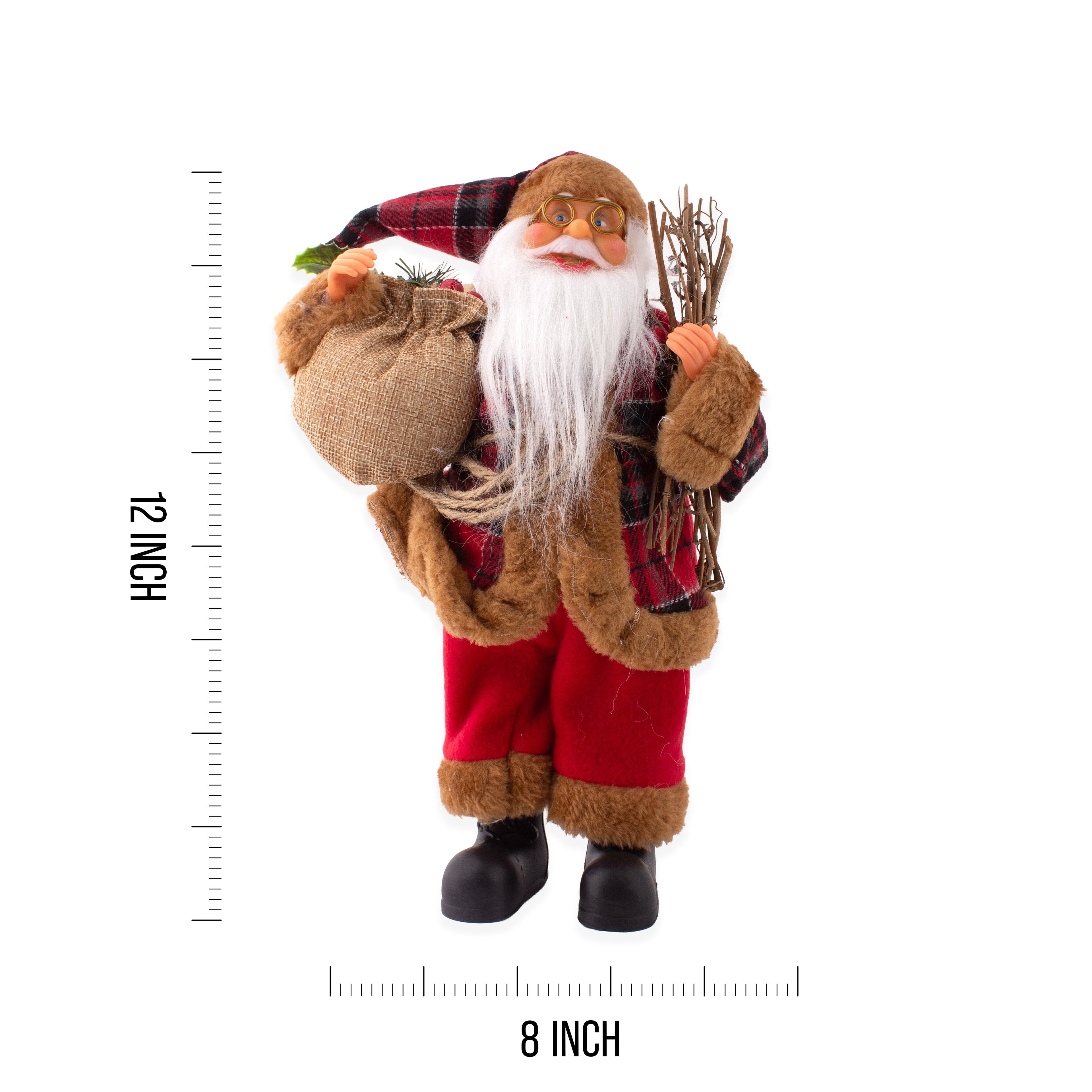 Christmas Figurine Doll Santa Claus with Lamp Red 17inch 1pc