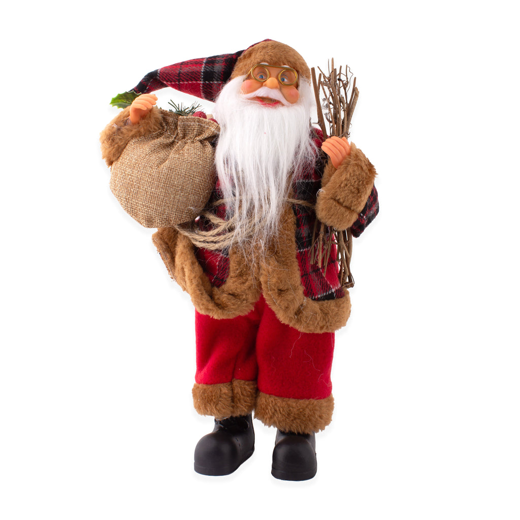 Christmas Figurine Doll Santa Claus with Lamp Red 17inch 1pc