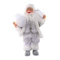 Christmas Figurine Doll Santa Claus with Gift Box Silver 17inch 1pc