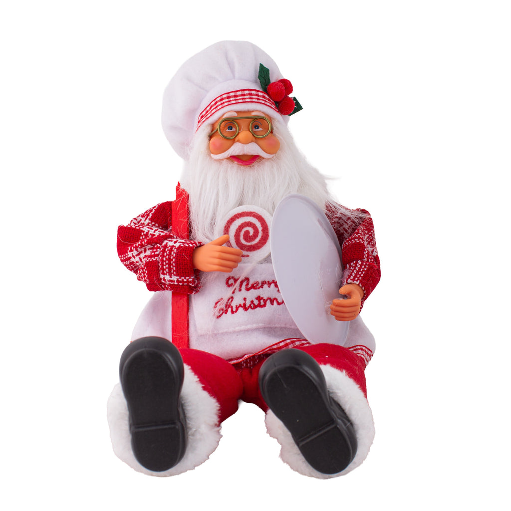 Christmas Figurine Doll Santa Claus Chef 13inch 1pc