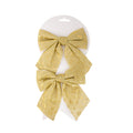 Christmas Decorative Printed Metallic Bow Gold 2pc 5inch X 6inch 1Pack