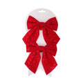 Christmas Decorative Printed Metallic Bow Red 2pc 5inch X 6inch 1Pack