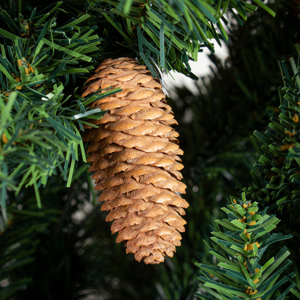 4 Feet - Christmas Premium Tree with Metal Stand Pine Cones & Red Berries 1pc  (Ornaments Combo)