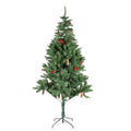 Christmas Premium Tree with Metal Stand Pine Cones & Red Berries 5 Ft (150cm) 1pc Box