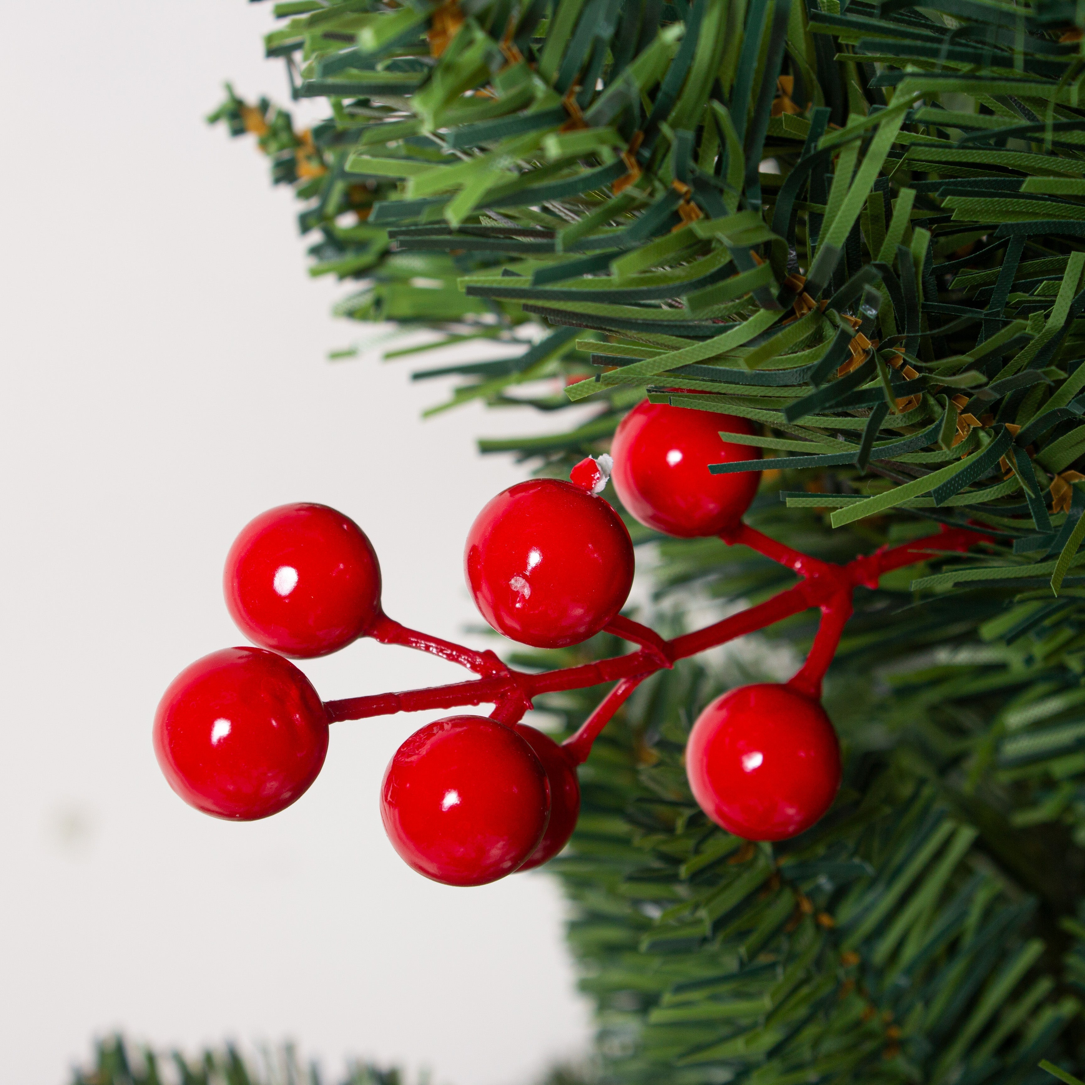 6 Feet - Christmas Premium Tree with Metal Stand Pine Cones & Red Berries (180cm) 1pc  (Ornaments Combo)