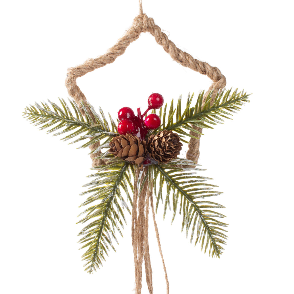 Christmas Hanging Decoration Star with 4 Jingle Bells 16inch 1pc