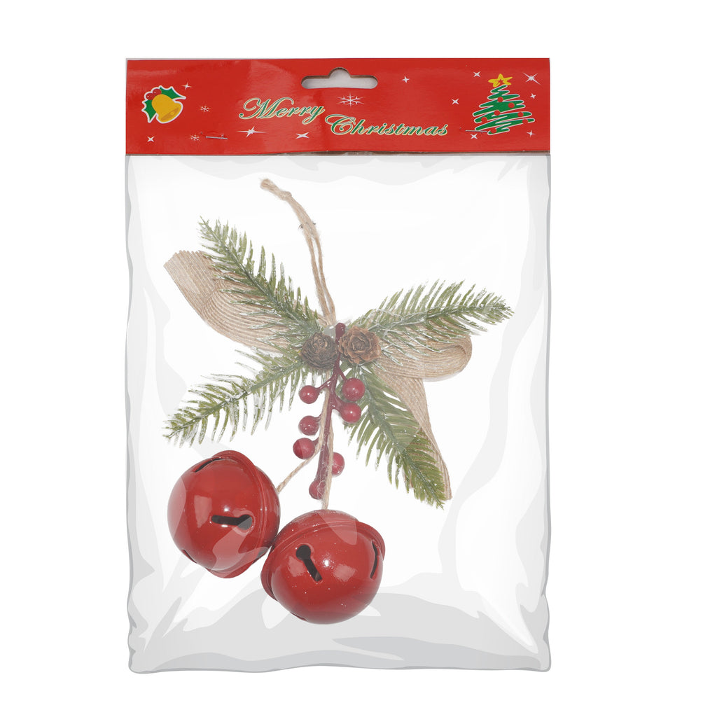 Christmas Hanging Decoration Holly Berries with Nutbells 8inch 1pc