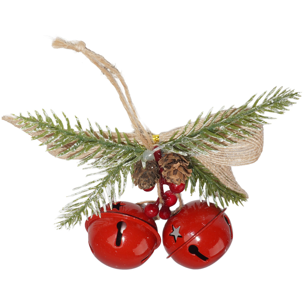 Christmas Hanging Decoration Holly Berries with Nutbells 8inch 1pc
