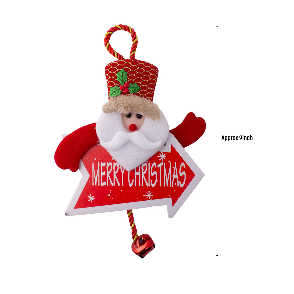 Christmas Hanging Santa with Merry Christmas Sign 9inch 1pc