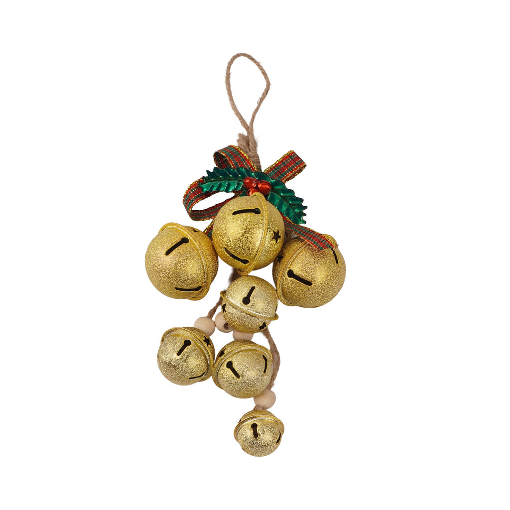 Christmas Hanging Bunch of Metal Bells Gold 2.0cm to 4cm 1Bunch