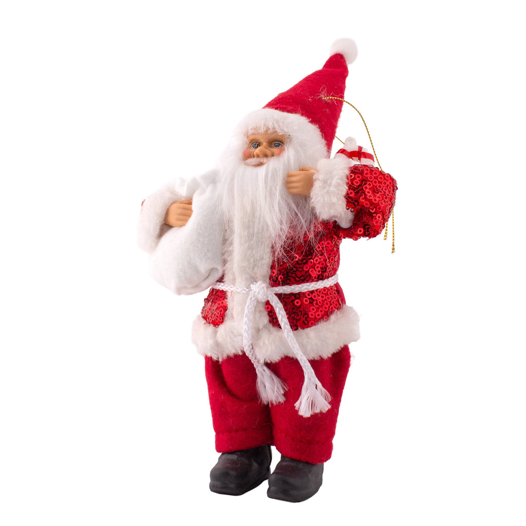 Christmas Santa Claus Figurine with Bag of Candy 20cm 1pc