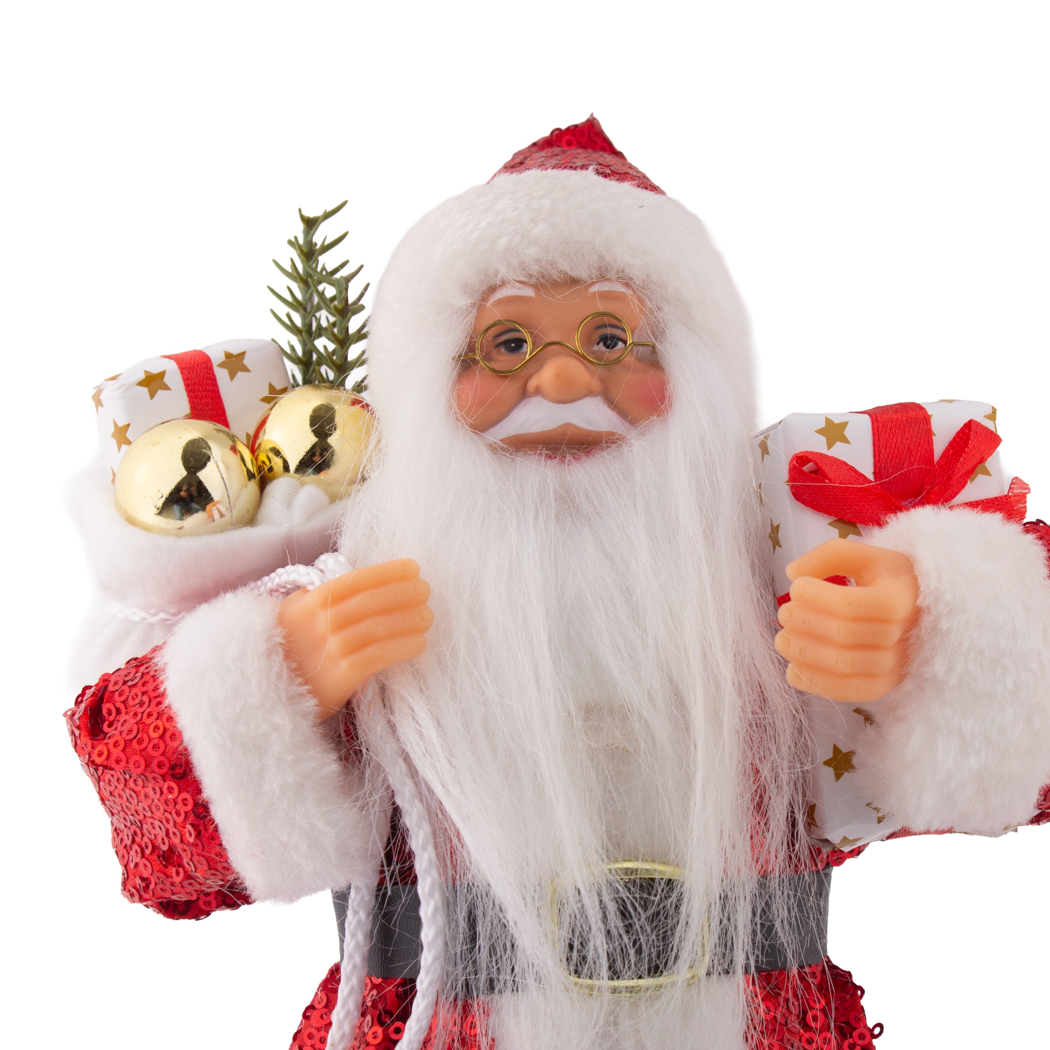 Christmas Santa Claus Figurine with Bag of Gifts 30cm 1pc