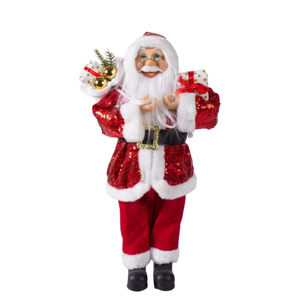 Christmas Santa Claus Figurine with Bag of Gifts 45cm 1pc