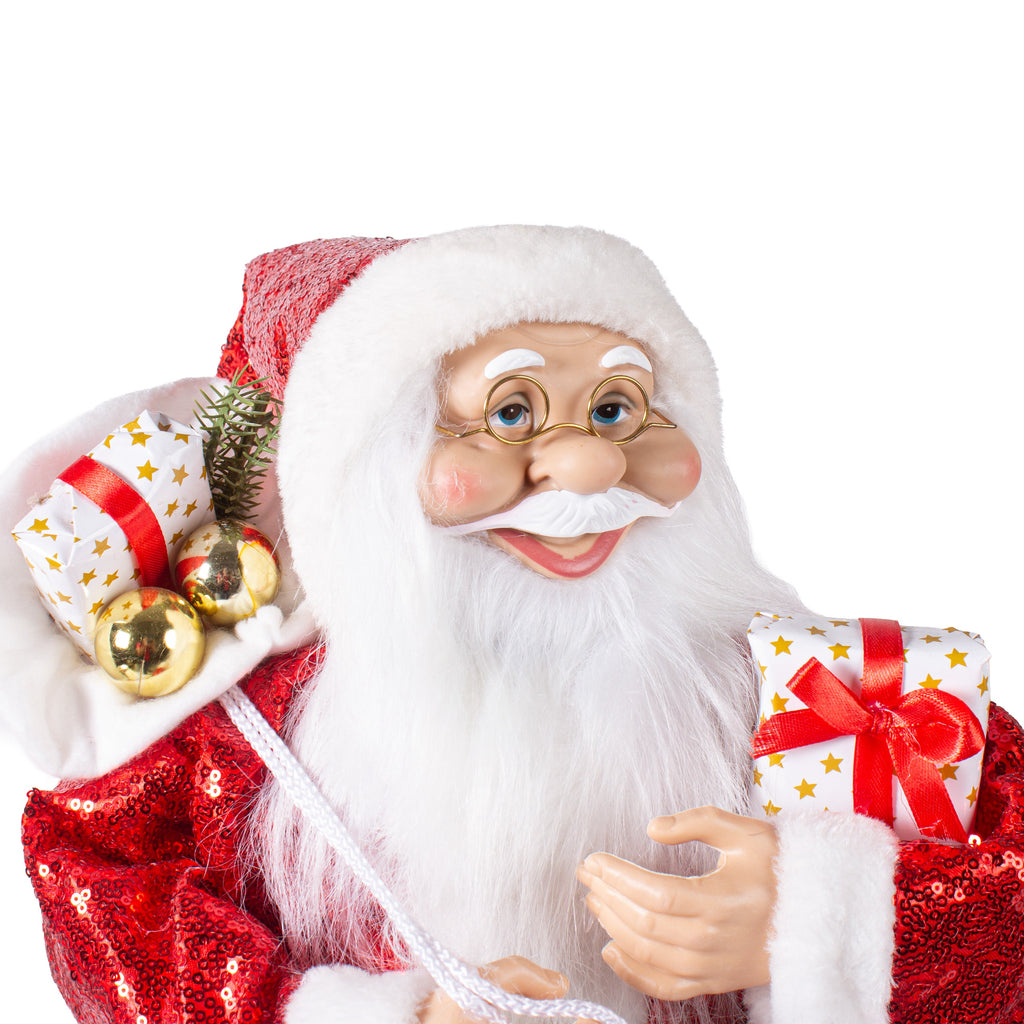 Christmas Santa Claus Figurine with Bag of Gifts 60cm 1pc