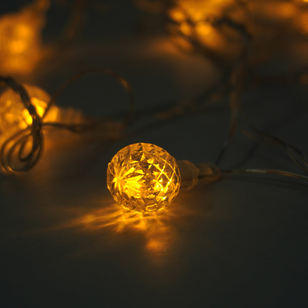 Christmas Light Up Crystal Ball Warm Colour 20pc 4Mtr