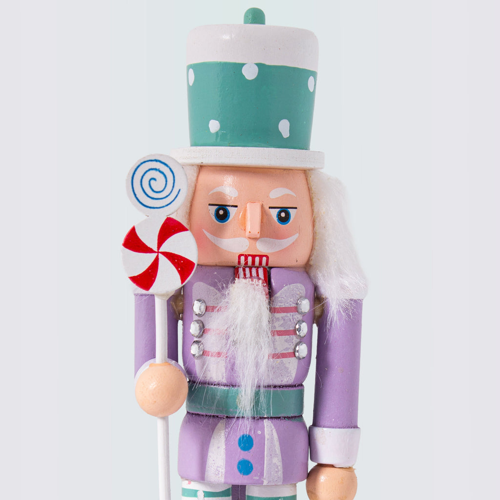 Nutcracker Soldier Ornament Pastel Purple 7inch X 2inch 1pc Box