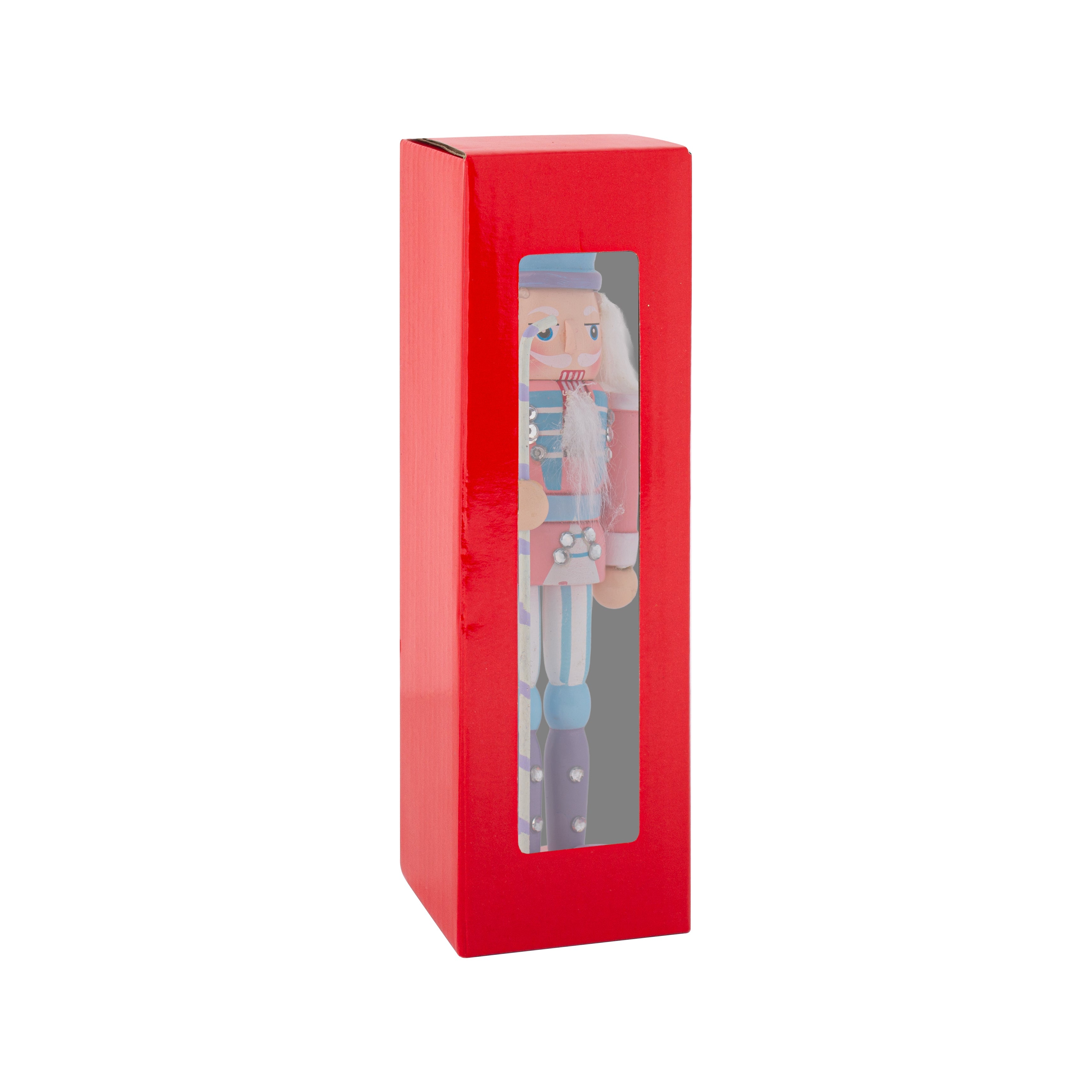 Nutcracker Soldier Ornament Pastel Pink 7inch X 2inch 1pc Box