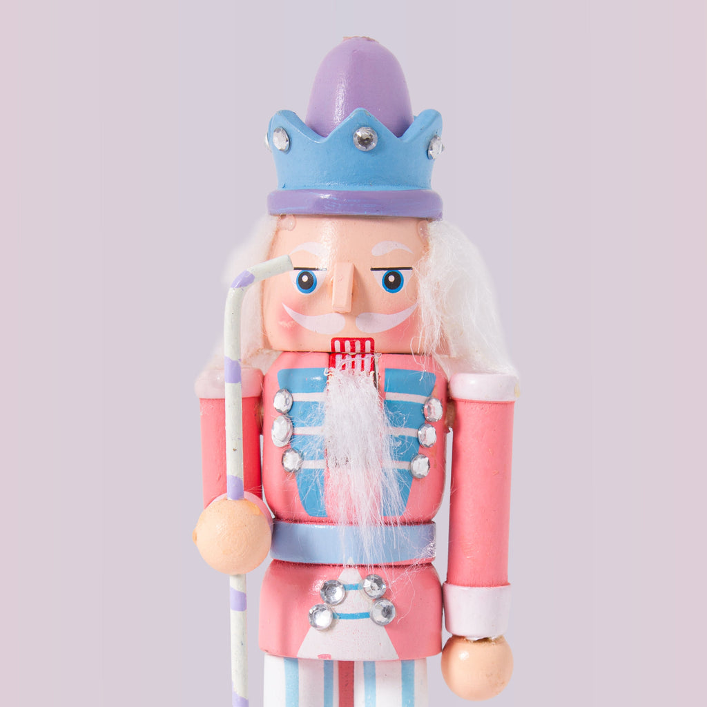Nutcracker Soldier Ornament Pastel Pink 7inch X 2inch 1pc Box