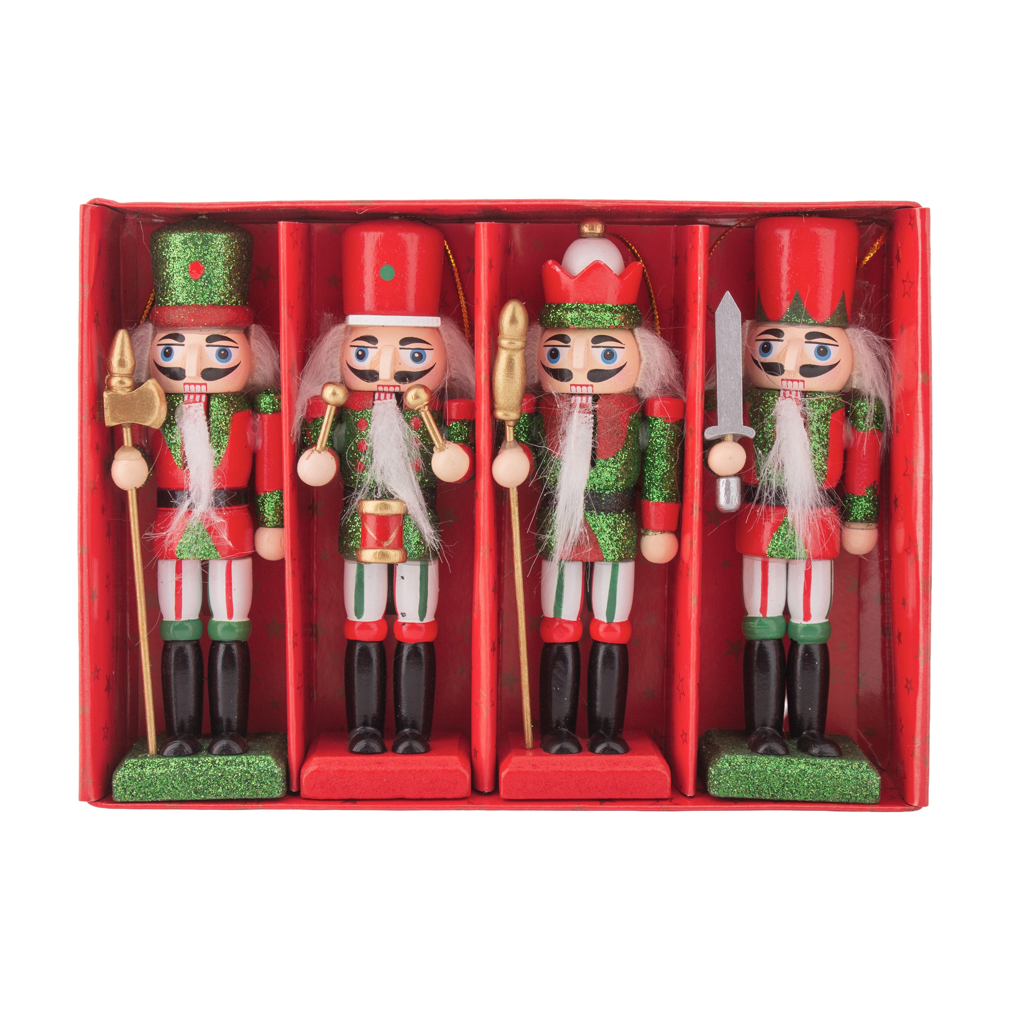 Nutcracker Soldier Ornament Traditional 5inch Set Of 4 1Box