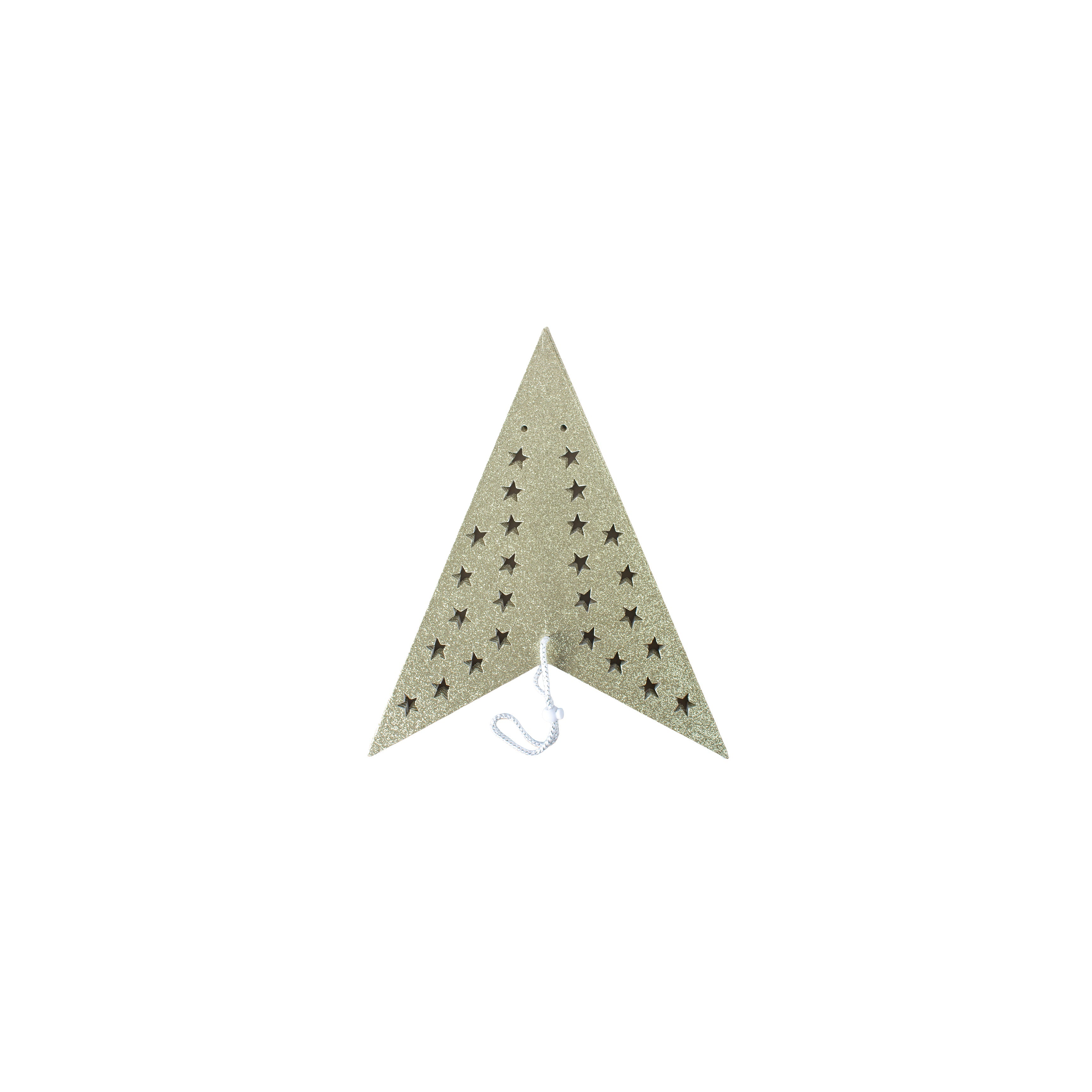 3D 5 Point Glitter Paper Star Hanging Ornament Star Shaped Holes 45cm 1pc
