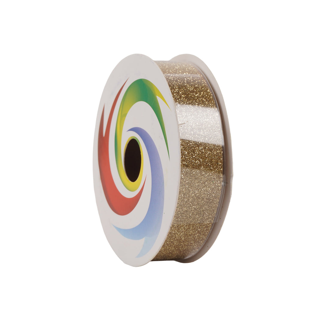 Christmas Glitter Ribbon Gold 1.8mm X 2.7mtr 1pc