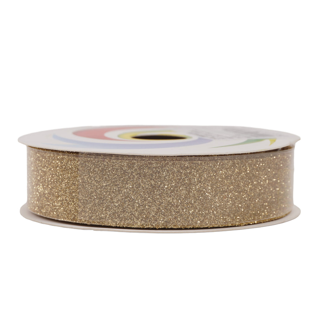 Christmas Glitter Ribbon Gold 1.8mm X 2.7mtr 1pc