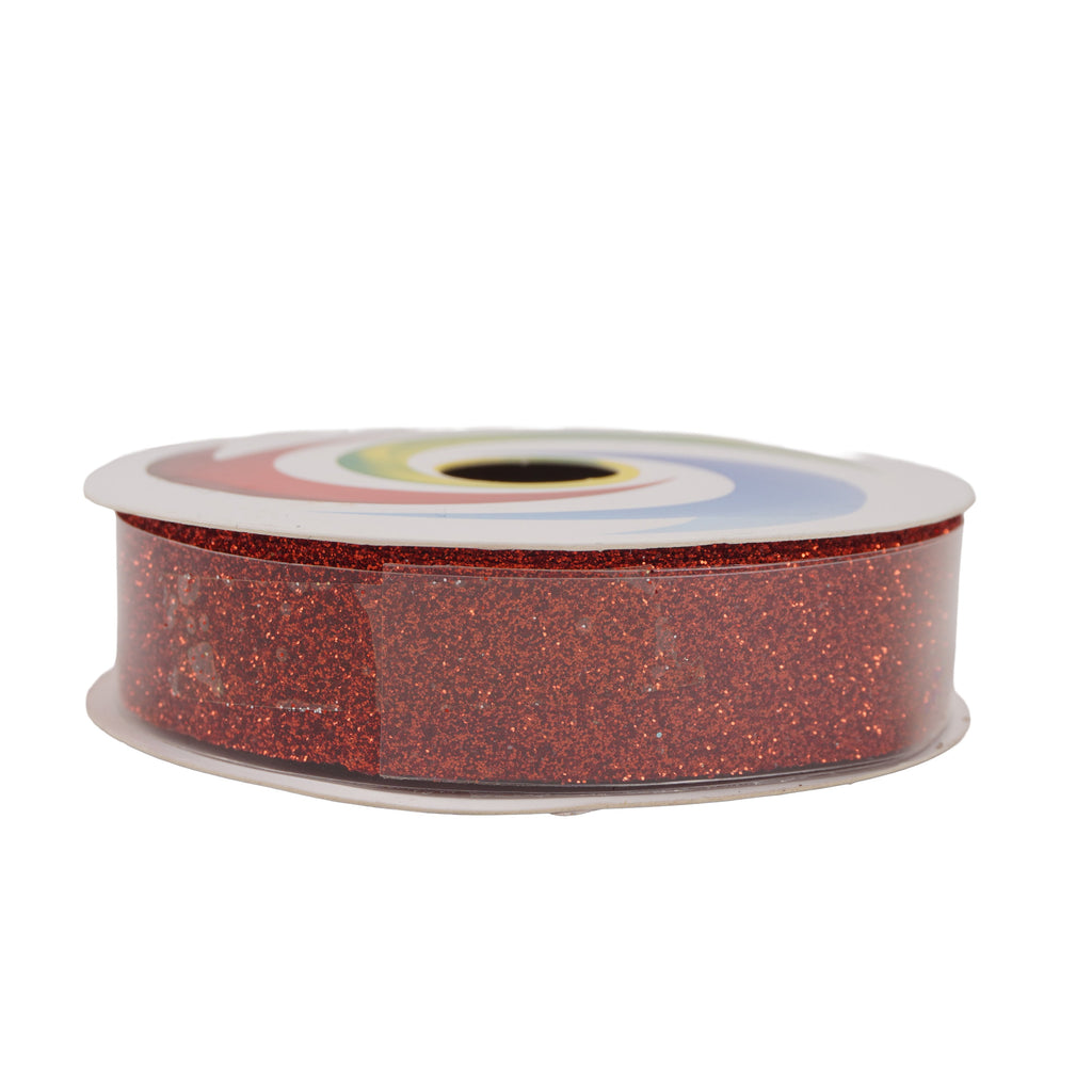 Christmas Glitter Ribbon Red 1.8mm X 2.7mtr 1pc