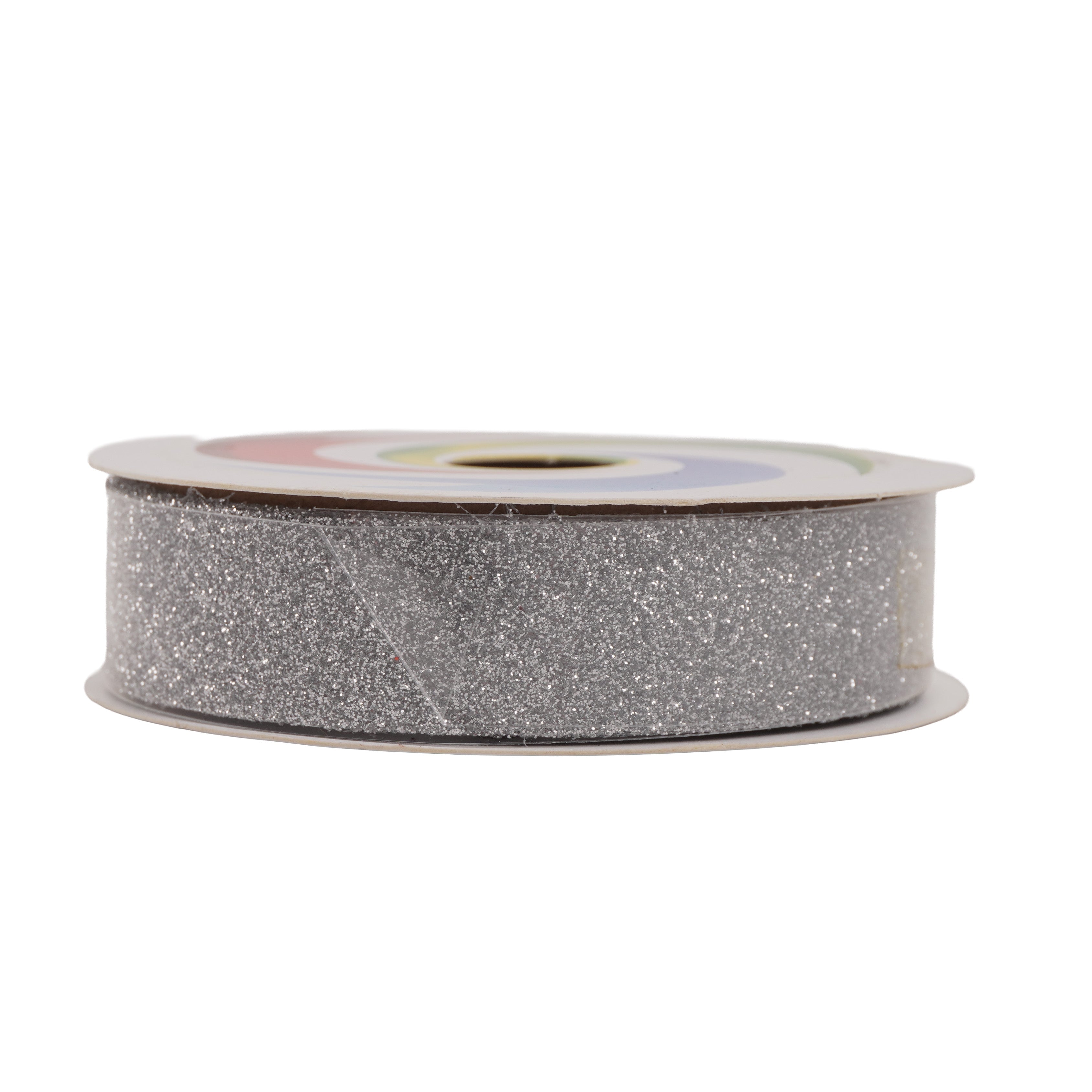 Christmas Glitter Ribbon Silver 1.8mm X 2.7mtr 1pc