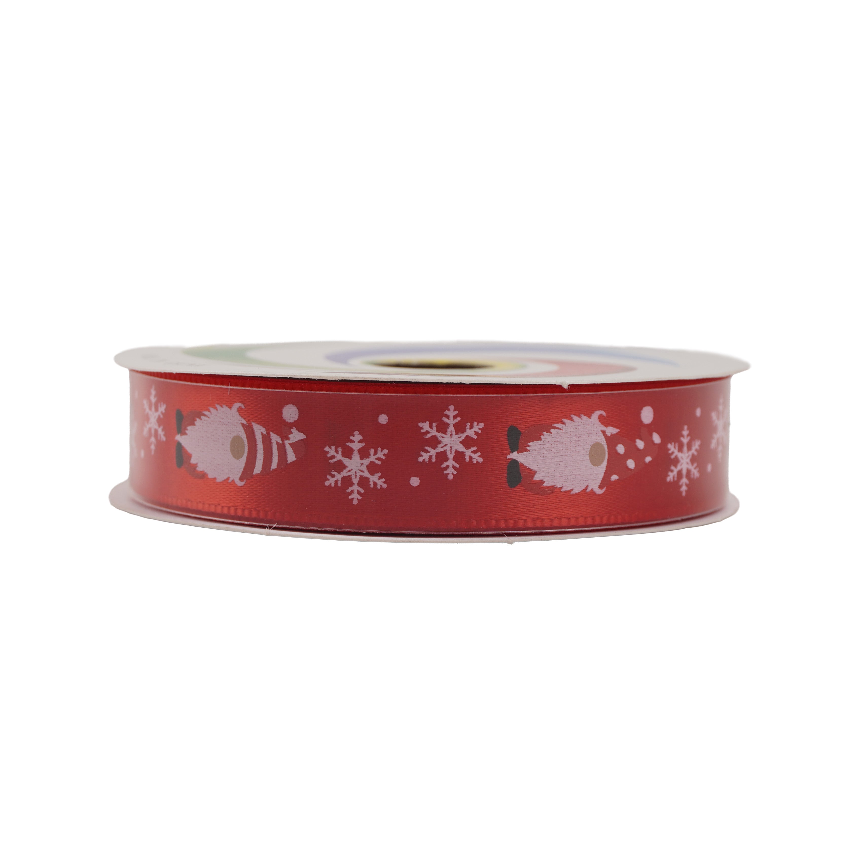 Christmas Printed Satin Ribbon Gnomes 1.8mm X 2.7mtr 1pc