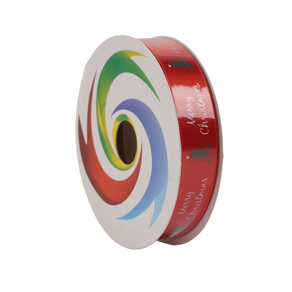 Christmas Printed Satin Ribbon Merry Christmas 1.8mm X 2.7mtr 1pc