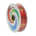 Christmas Printed Satin Ribbon Golden Snowflakes 1.8mm X 2.7mtr 1pc