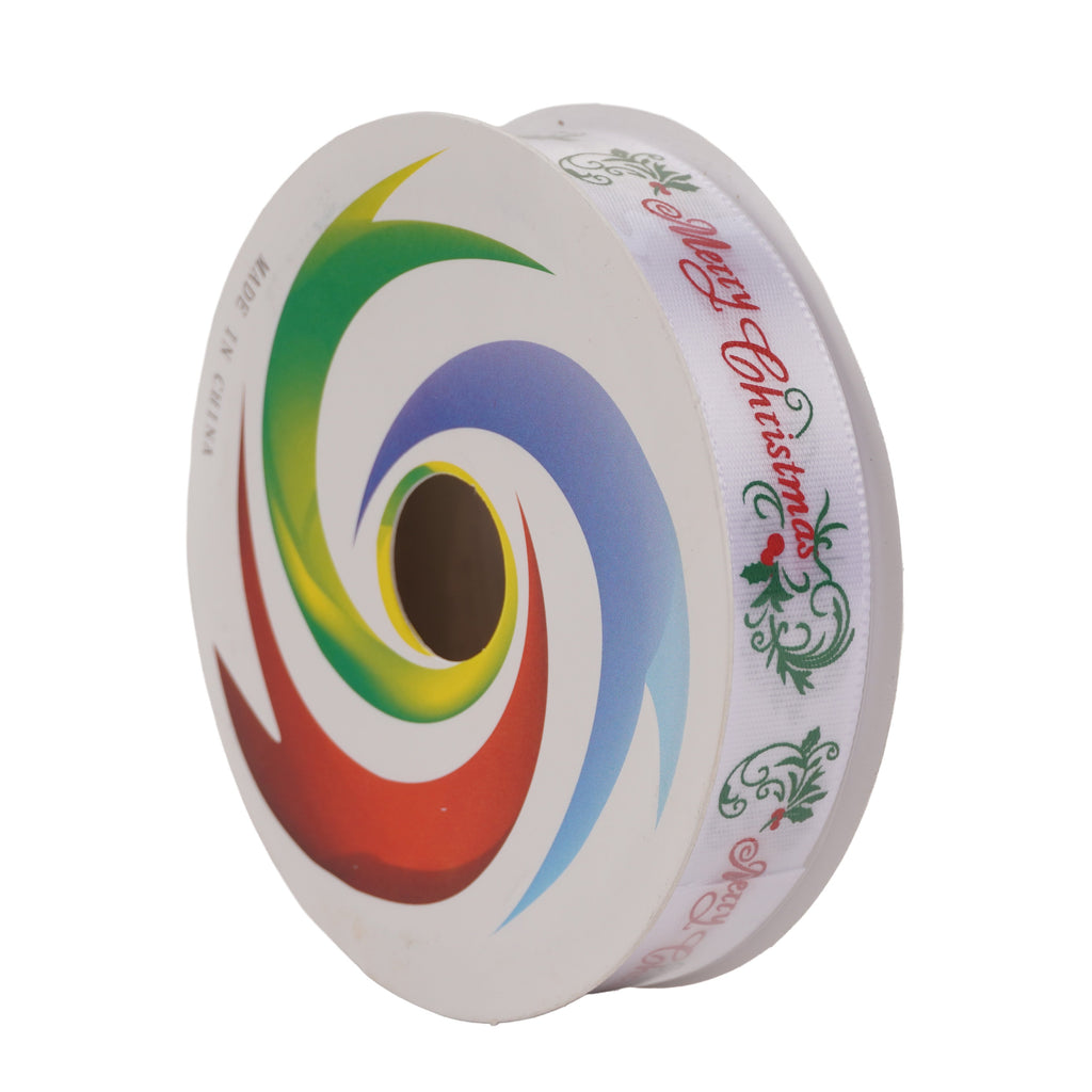 Christmas Printed Satin Ribbon Christmas Time 1.8mm X 2.7mtr 1pc