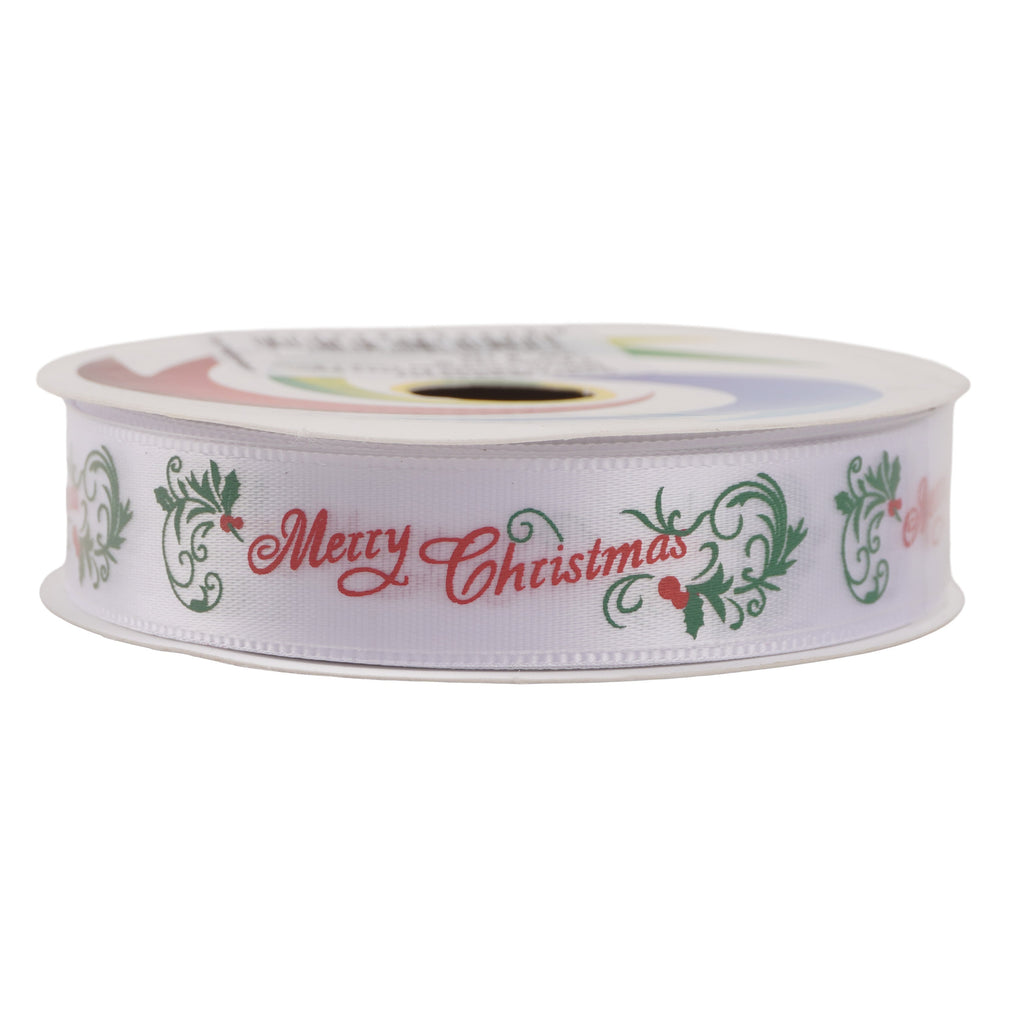 Christmas Printed Satin Ribbon Christmas Time 1.8mm X 2.7mtr 1pc