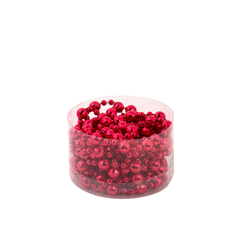 Christmas Bead Garland Red 10mm 3Mtr Box