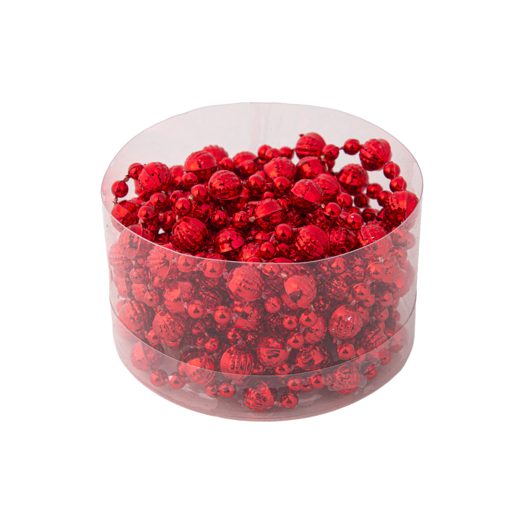 Christmas Disco Bead Red 10mm 3Mtr Box