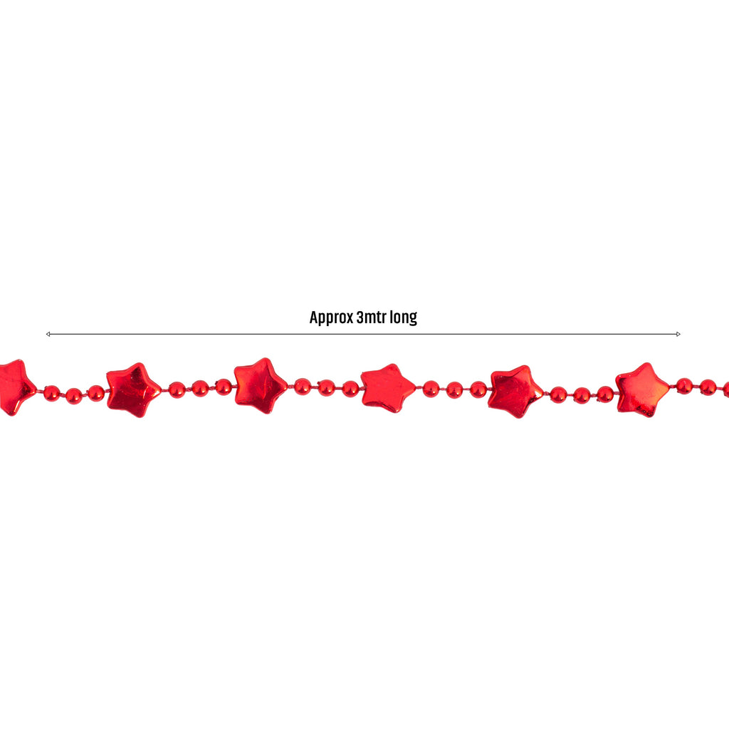 Christmas Star Garland Red 1.2mm 3Mtr Box
