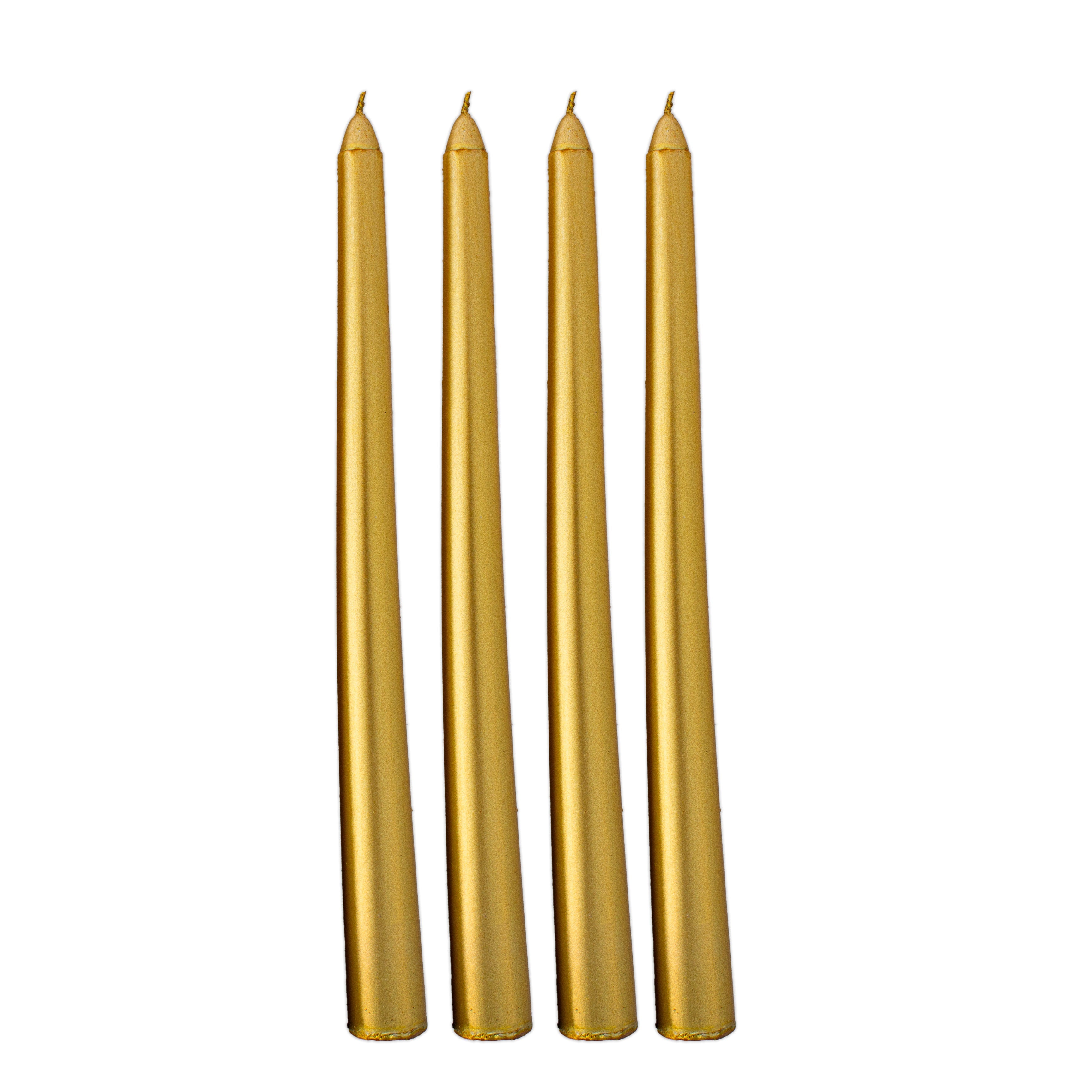 Metallic Round Candle Gold & Metal Candlestick Holder (Large) Combo