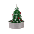 Christmas Tree T- Light Candle Green and white 6cm 1pc