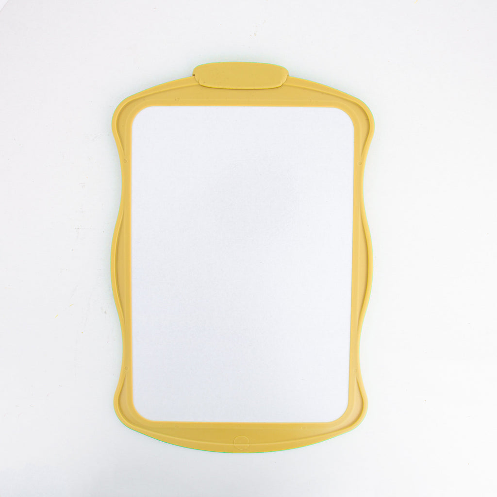 Erasable White Slate Both side Use with Brush & Felt Pen Yellow 18 X 28cm 1pc