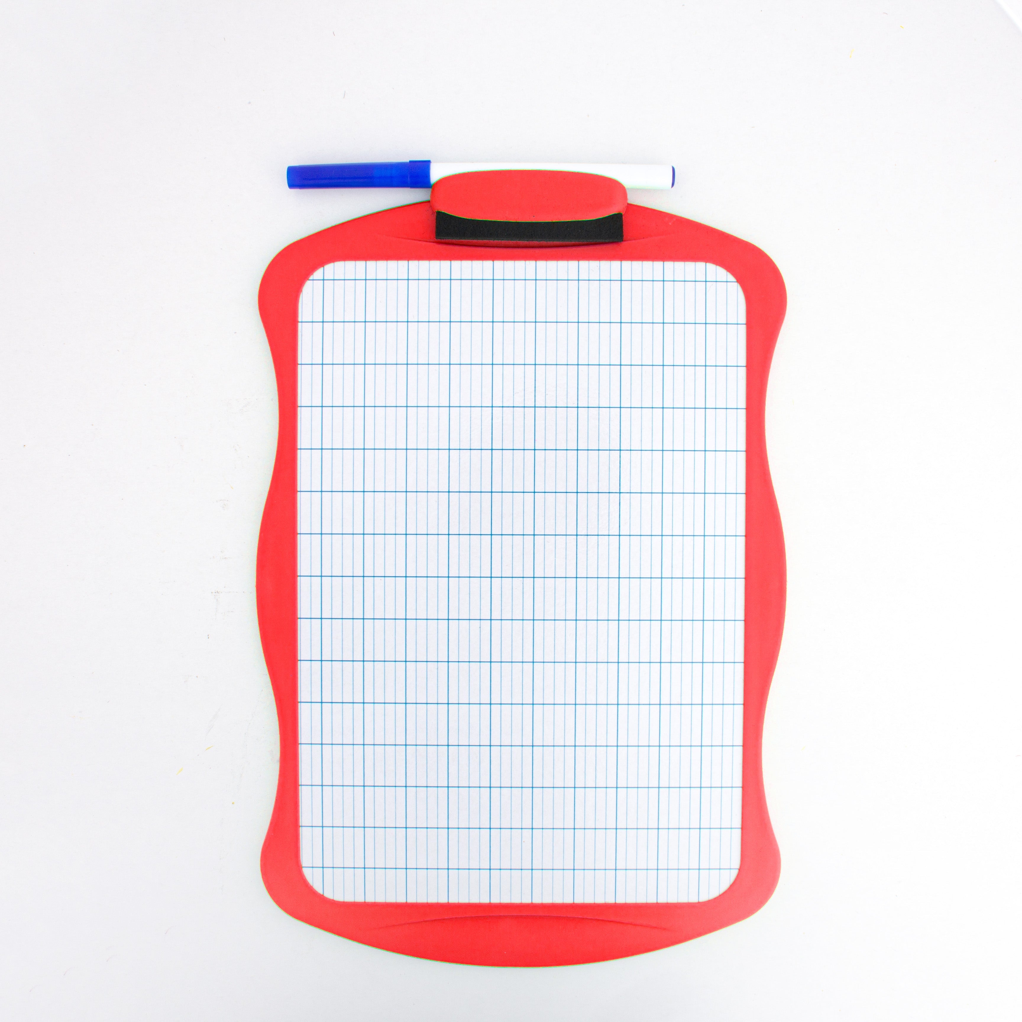 Erasable White Slate Both side Use with Brush & Felt Pen Red 18 X 28cm 1pc