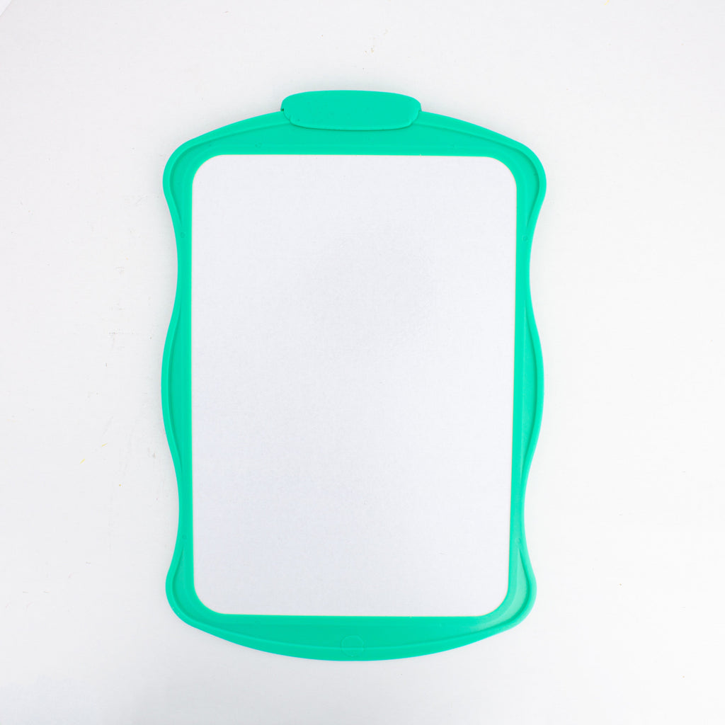 Erasable White Slate Both side Use with Brush & Felt Pen Green 18 X 28cm 1pc