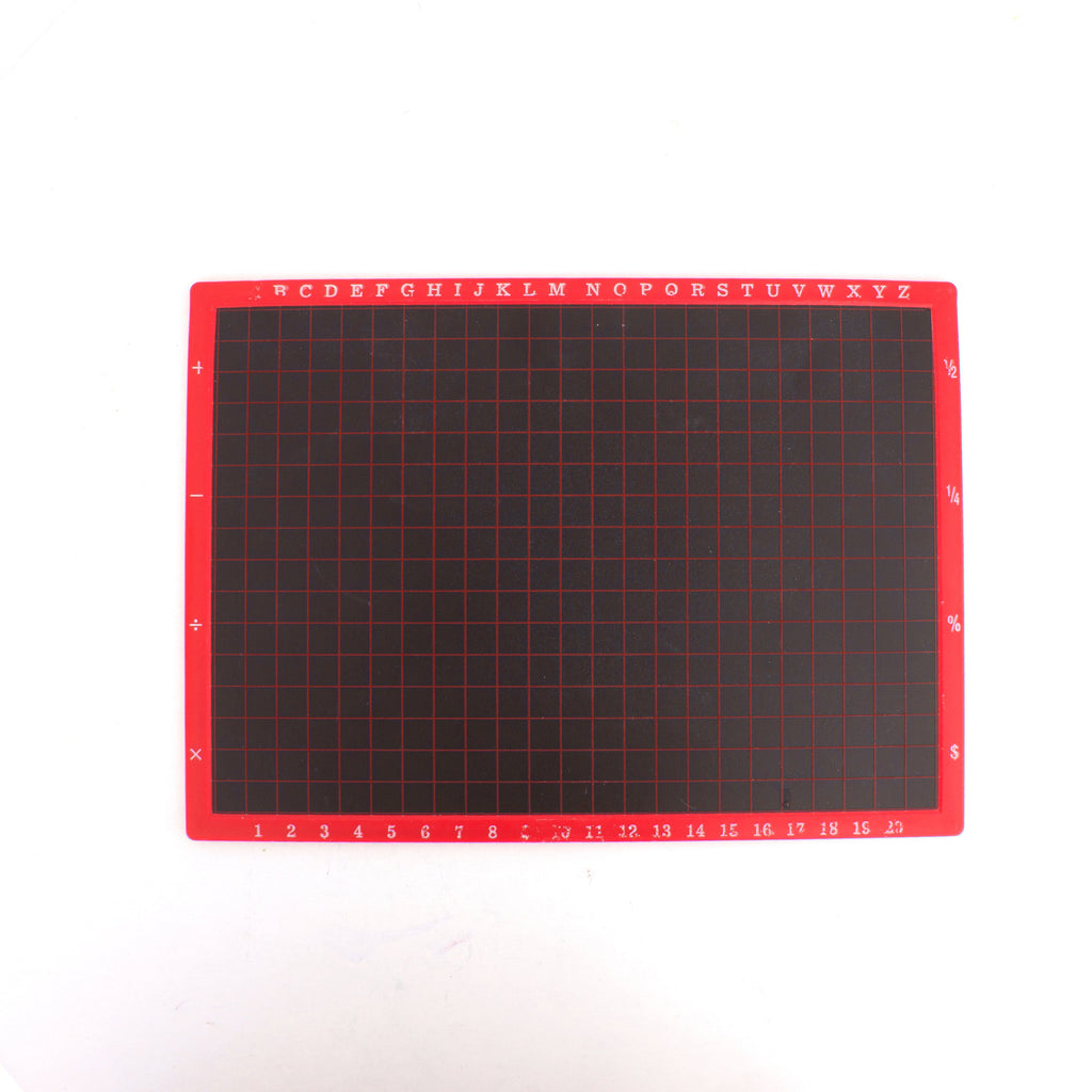 Double Side Black Board Slate Plain & Number Grid Red 18 X 25cm 1pc