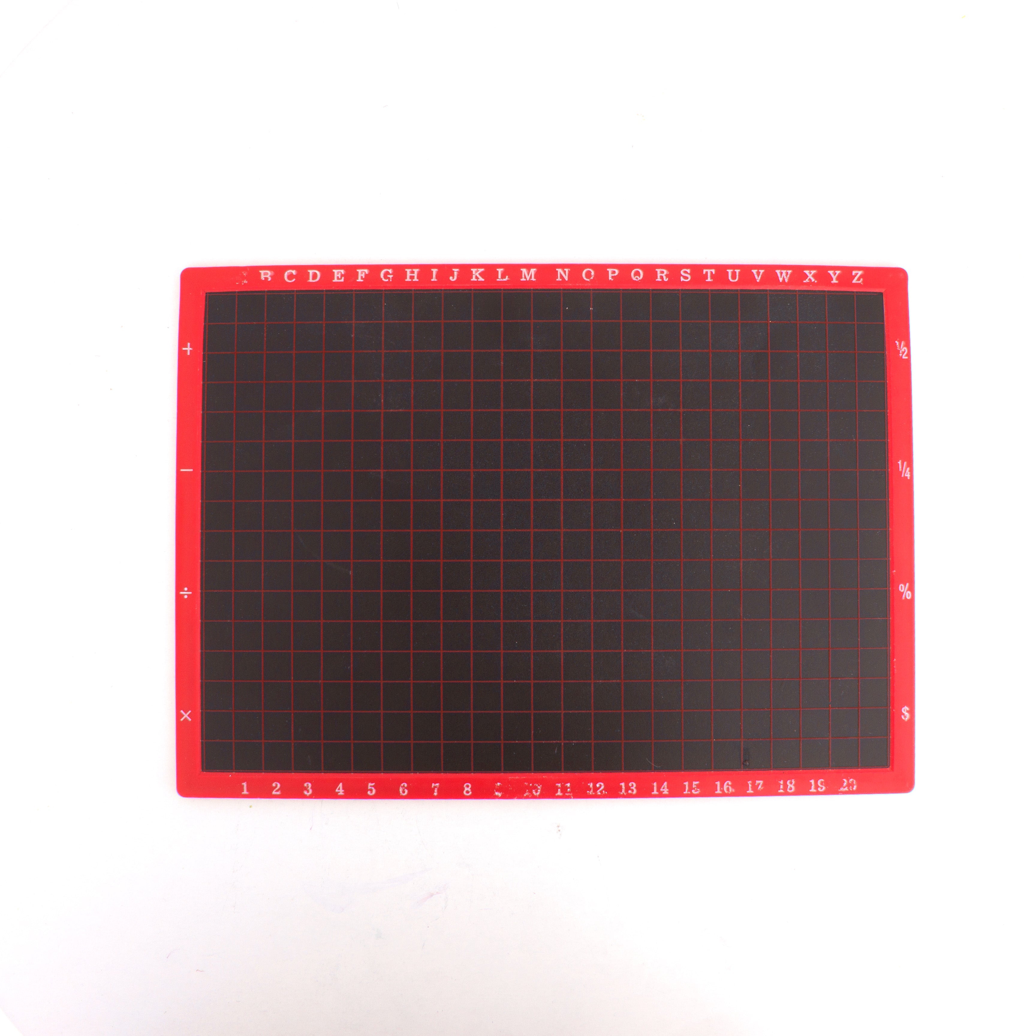 Double Side Black Board Slate Plain & Number Grid Red 18 X 25cm 1pc