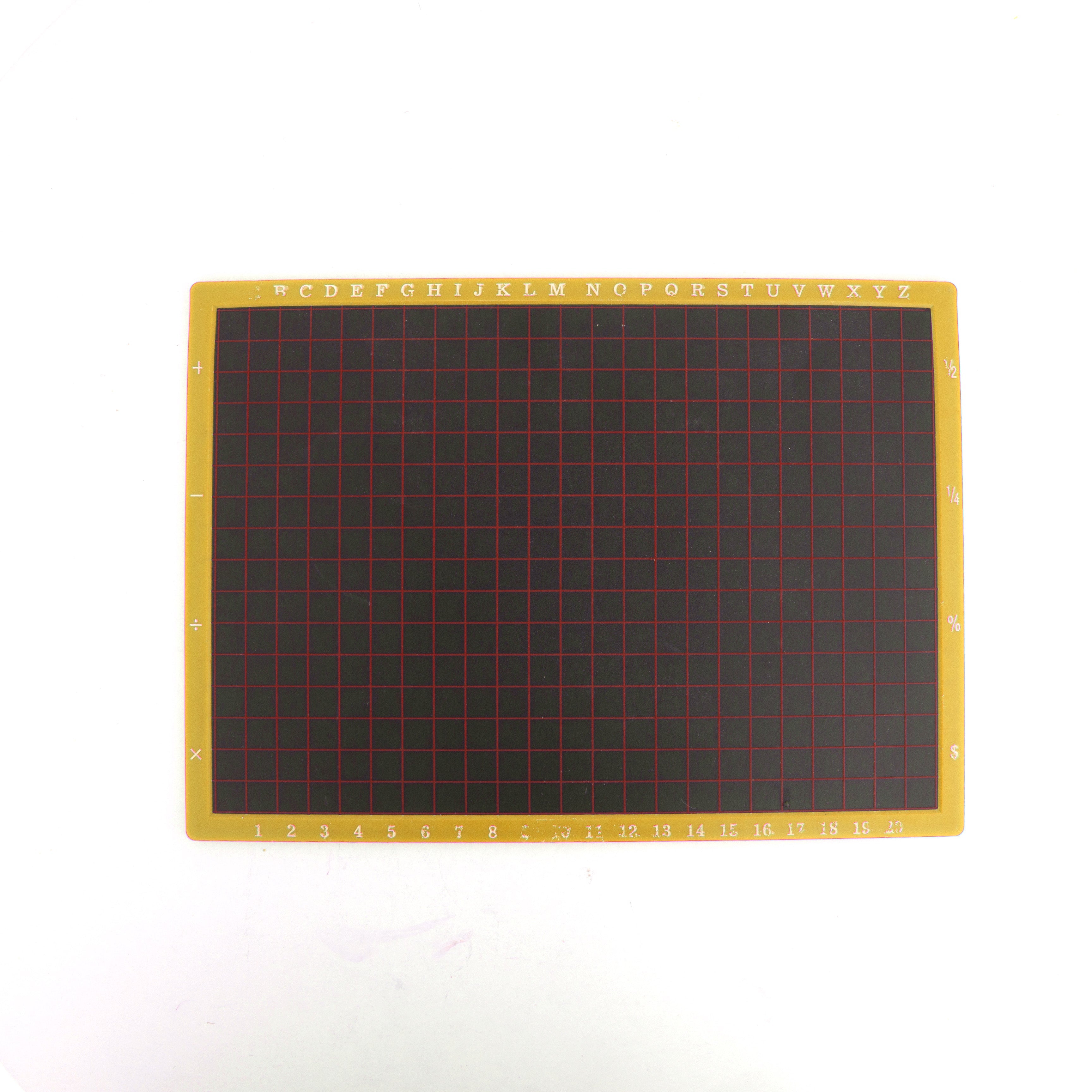 Double Side Black Board Slate Plain & Number Grid Yellow 18 X 25cm 1pc