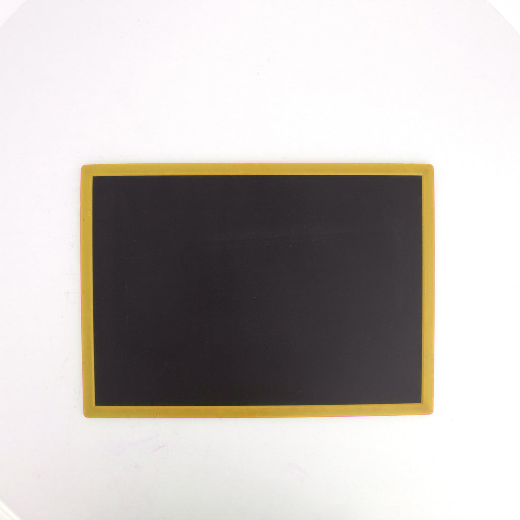 Double Side Black Board Slate Plain & Number Grid Yellow 18 X 25cm 1pc
