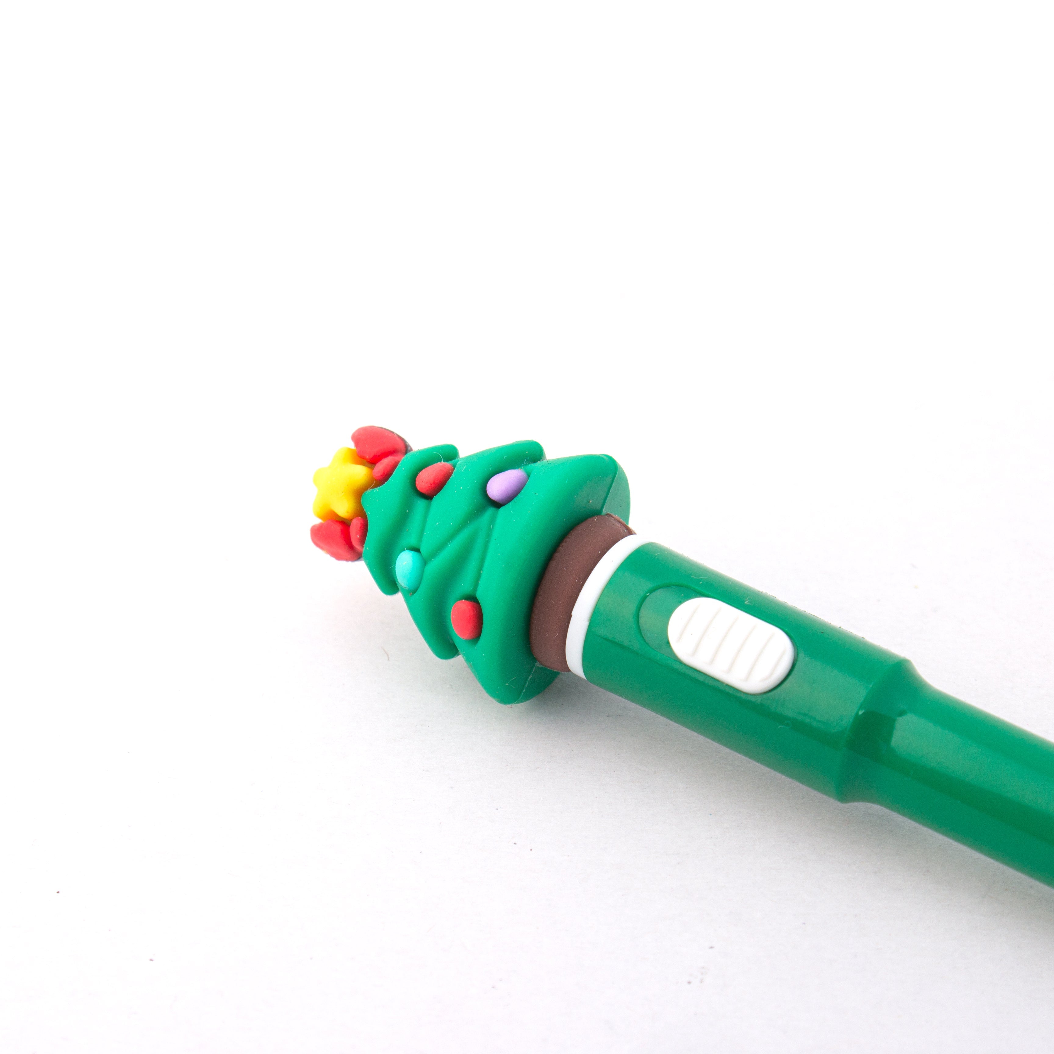 Christmas Tree Light up Blue Ballpoint Pen 0.7mm Tip 1pc