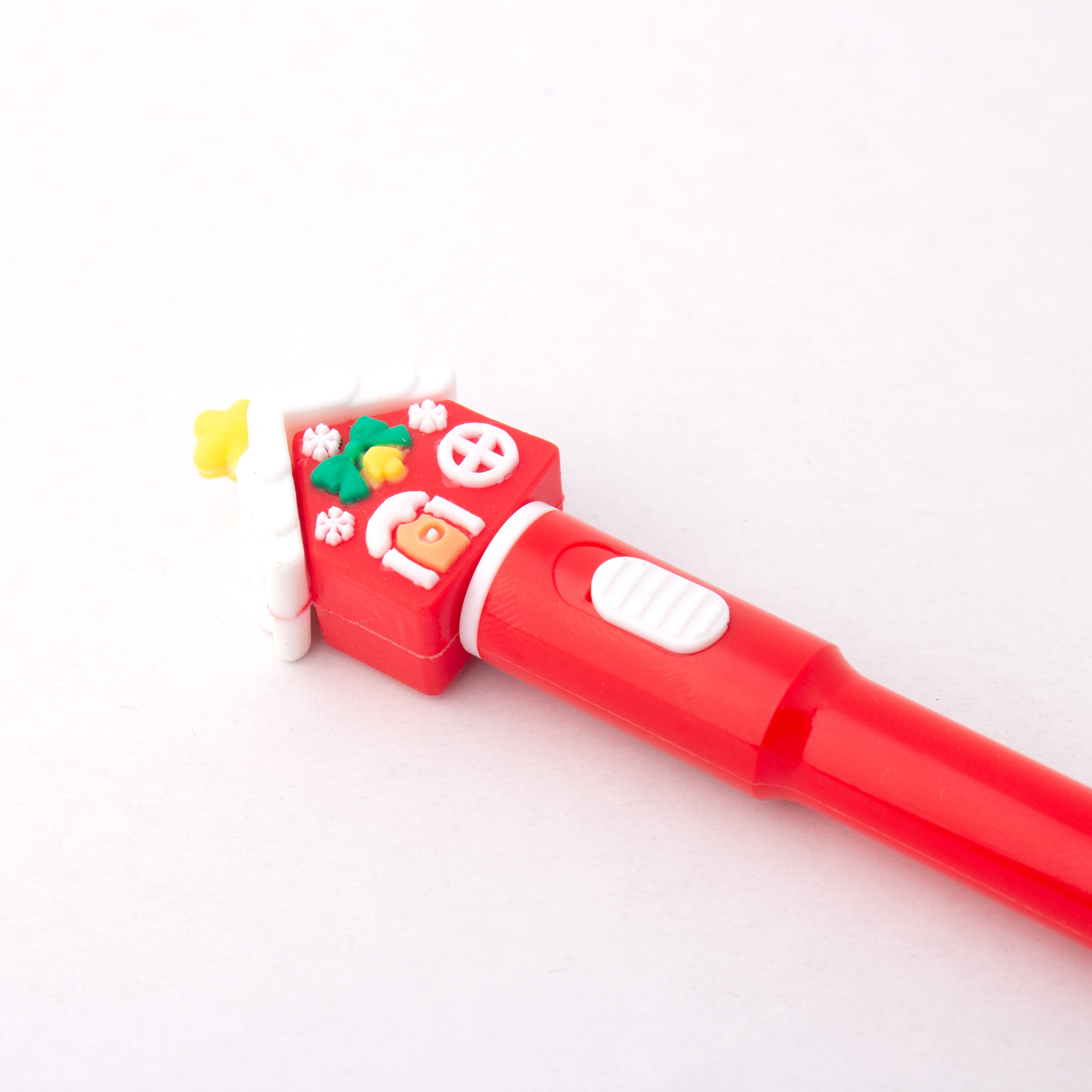 Christmas House Light up Blue Ballpoint Pen 0.7mm Tip 1pc