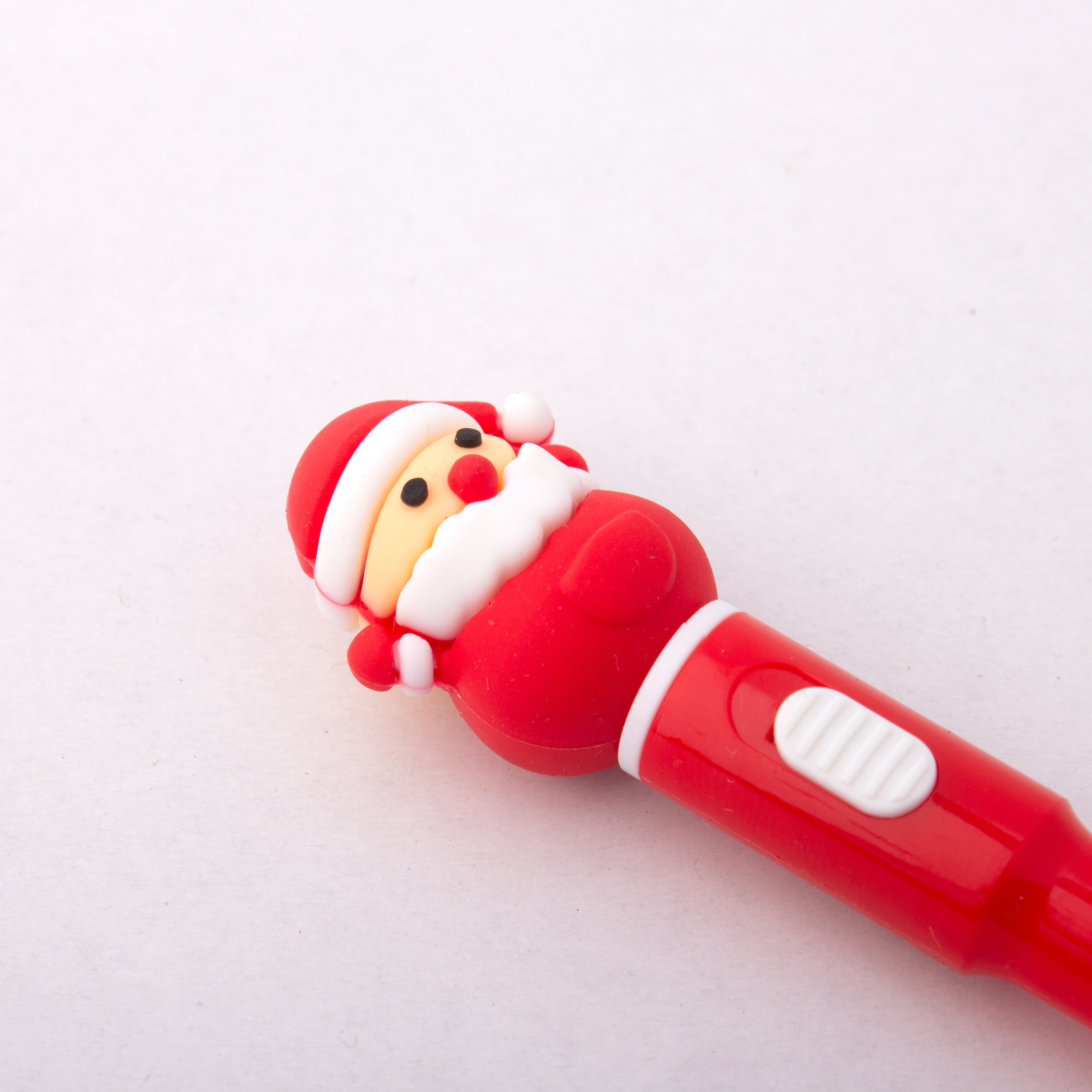 Christmas Santa Light up Blue Ballpoint Pen 0.7mm Tip 1pc