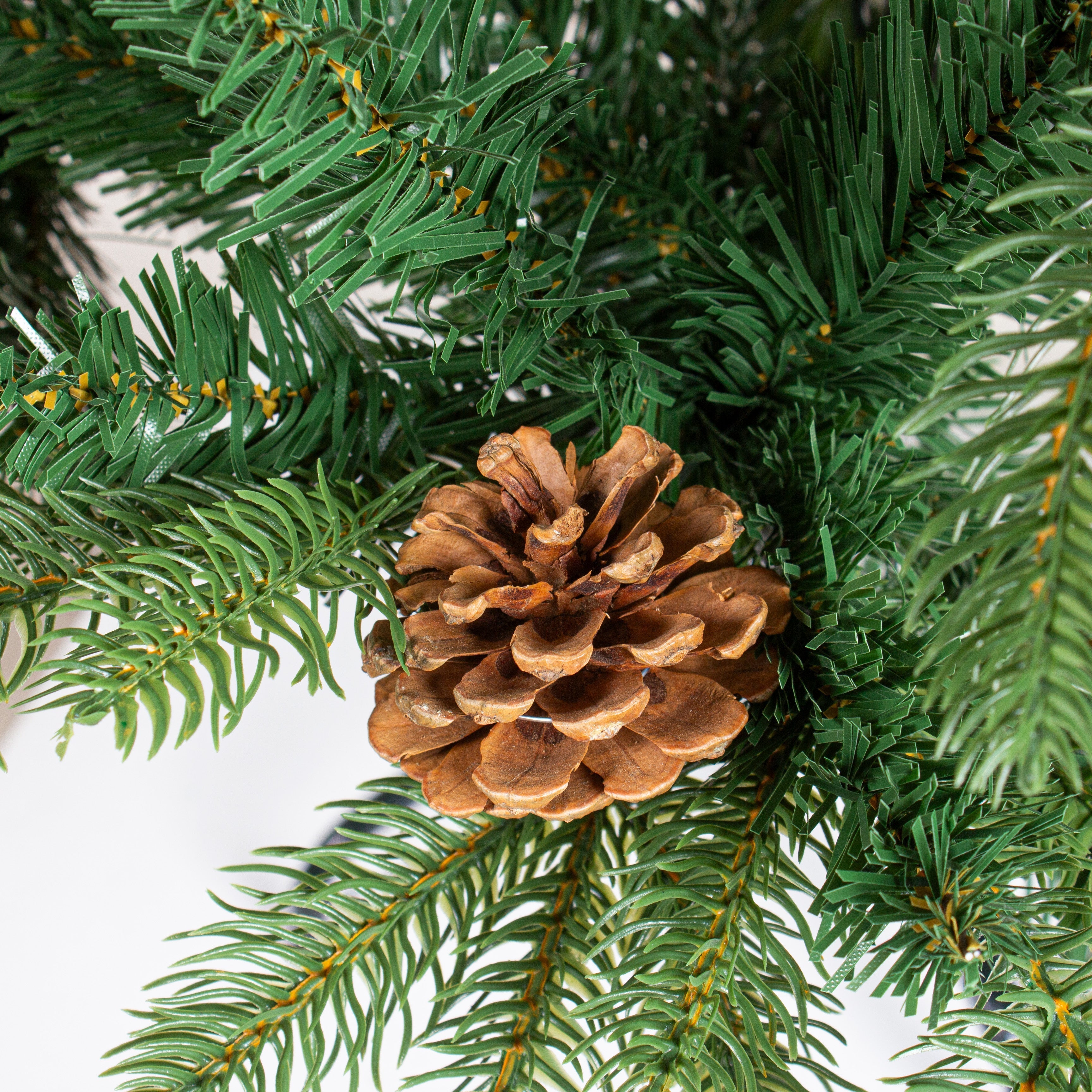 4 Feet - Christmas Deluxe Realistic Tree with Metal Stand Pine Cones & Red Berries 1pc  (Ornaments Combo)