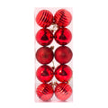 Christmas Decoration Glittered Bauble Red 6cm 10pcs 1 Box